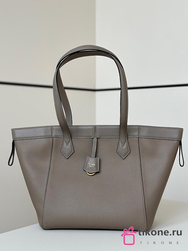 Fendi Origami Medium Taupe Leather Bag That Can Be Transformed - 27x27x16.5cm - 1