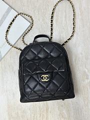 Chanel Backpack Grained Calfskin & Gold-Tone Metal Black - 22x22.5x8.5cm - 6