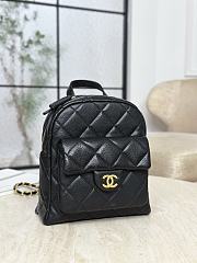 Chanel Backpack Grained Calfskin & Gold-Tone Metal Black - 22x22.5x8.5cm - 4