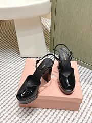 Miumiu Patent Leather Platform Sandals Black 11.5cm - 4