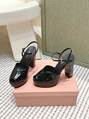 Miumiu Patent Leather Platform Sandals Black 11.5cm - 3