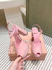 Miumiu Patent Leather Platform Sandals Pink 11.5cm - 4
