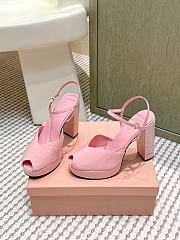 Miumiu Patent Leather Platform Sandals Pink 11.5cm - 2