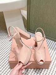 Miumiu Patent Leather Platform Sandals Beige 11.5cm - 6