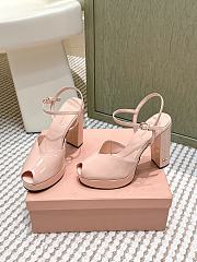 Miumiu Patent Leather Platform Sandals Beige 11.5cm - 5