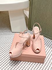 Miumiu Patent Leather Platform Sandals Beige 11.5cm - 3