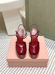 Miumiu Patent Leather Platform Sandals Red 11.5cm - 1