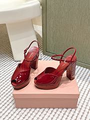 Miumiu Patent Leather Platform Sandals Red 11.5cm - 6