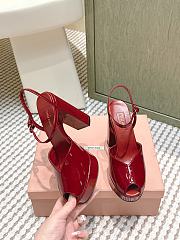 Miumiu Patent Leather Platform Sandals Red 11.5cm - 4