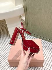 Miumiu Patent Leather Platform Sandals Red 11.5cm - 3