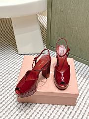 Miumiu Patent Leather Platform Sandals Red 11.5cm - 2