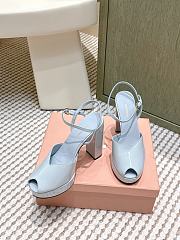 Miumiu Patent Leather Platform Sandals Blue 11.5cm - 6