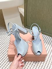 Miumiu Patent Leather Platform Sandals Blue 11.5cm - 3