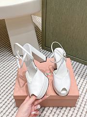 Miumiu Patent Leather Platform Sandals White 11.5cm - 5
