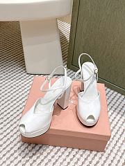 Miumiu Patent Leather Platform Sandals White 11.5cm - 4