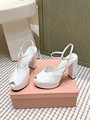 Miumiu Patent Leather Platform Sandals White 11.5cm - 3