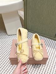 Miumiu Shearling Ballerinas Yellow - 6