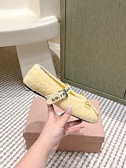 Miumiu Shearling Ballerinas Yellow - 5