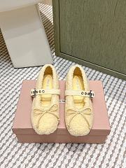 Miumiu Shearling Ballerinas Yellow - 4