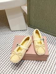 Miumiu Shearling Ballerinas Yellow - 3