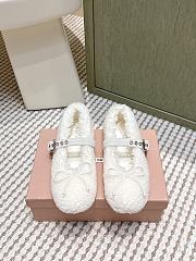 Miumiu Shearling Ballerinas White - 1