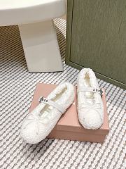 Miumiu Shearling Ballerinas White - 6