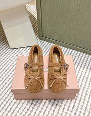 Miumiu Shearling Ballerinas Brown - 1