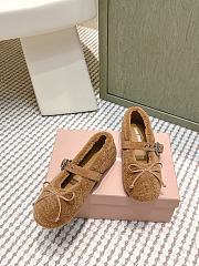 Miumiu Shearling Ballerinas Brown - 4