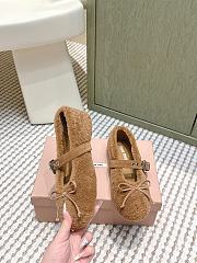 Miumiu Shearling Ballerinas Brown - 2