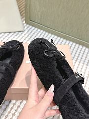 Miumiu Shearling Ballerinas Black  - 5