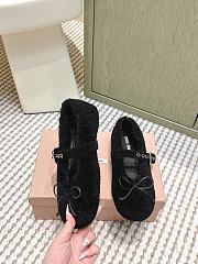 Miumiu Shearling Ballerinas Black  - 3