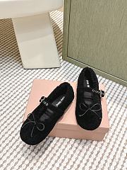 Miumiu Shearling Ballerinas Black  - 2