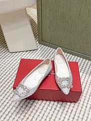 Roger Vivier Efflorescence Ballerinas in Crystal White - 5