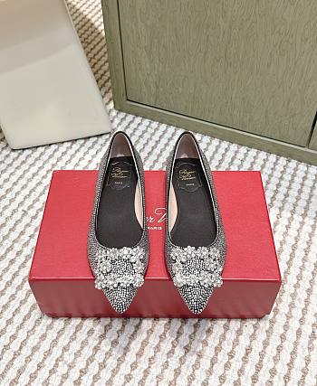 Roger Vivier Efflorescence Ballerinas in Crystal Black