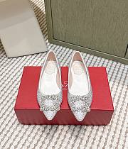 Roger Vivier Efflorescence Ballerinas in Crystal White - 1