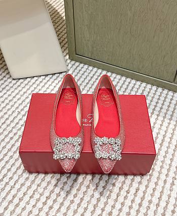 Roger Vivier Efflorescence Ballerinas in Crystal Red