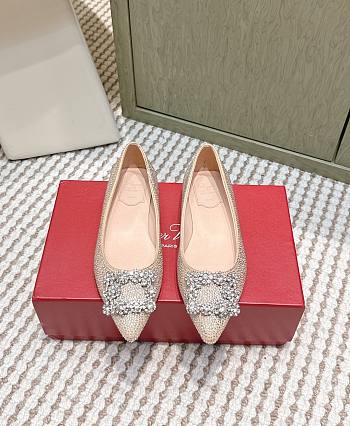Roger Vivier Efflorescence Ballerinas in Crystal Beige