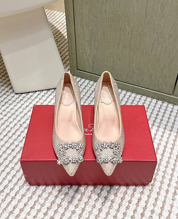 Roger Vivier Efflorescence Pums in Crystal Beige 6.5cm