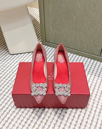 Roger Vivier Efflorescence Pums in Crystal Red 6.5cm