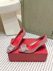 Roger Vivier Efflorescence Pums in Crystal Red 6.5cm - 4