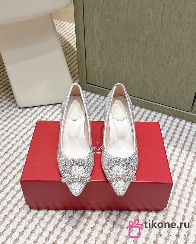 Roger Vivier Efflorescence Pums in Crystal White 6.5cm - 1