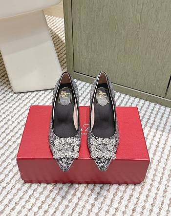Roger Vivier Efflorescence Pums in Crystal Black 6.5cm