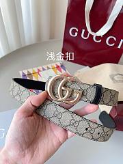 Gucci Reversible GG Marmont Belt Beige Supreme And Black Leather 3cm - 4