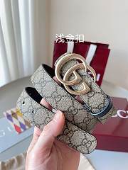 Gucci Reversible GG Marmont Belt Beige Supreme And Black Leather 3cm - 6