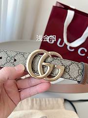Gucci Reversible GG Marmont Belt Beige Supreme And Brown Leather 3cm - 5