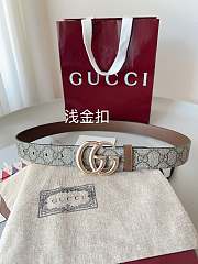 Gucci Reversible GG Marmont Belt Beige Supreme And Brown Leather 3cm - 3