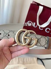 Gucci Reversible GG Marmont Belt Beige Supreme And Brown Leather 3cm - 2