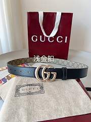 Gucci Reversible GG Marmont Belt Beige Supreme And Black Leather 3cm - 1