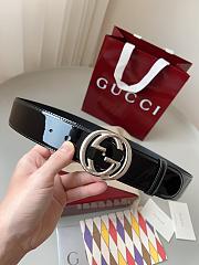 Gucci Interlocking G Leather Belt Black - 5