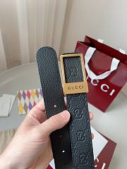 Gucci GG Belt With Rectangular Buckle Black Gold 3.5cm - 6
